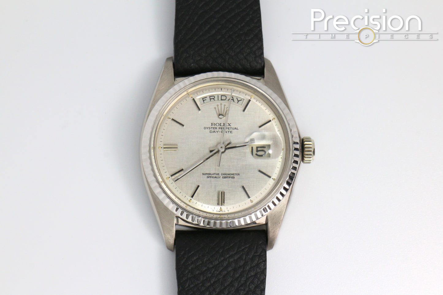 Rolex Day-Date 36 Ref: 1803 Silver Linen Dial 18K White Gold