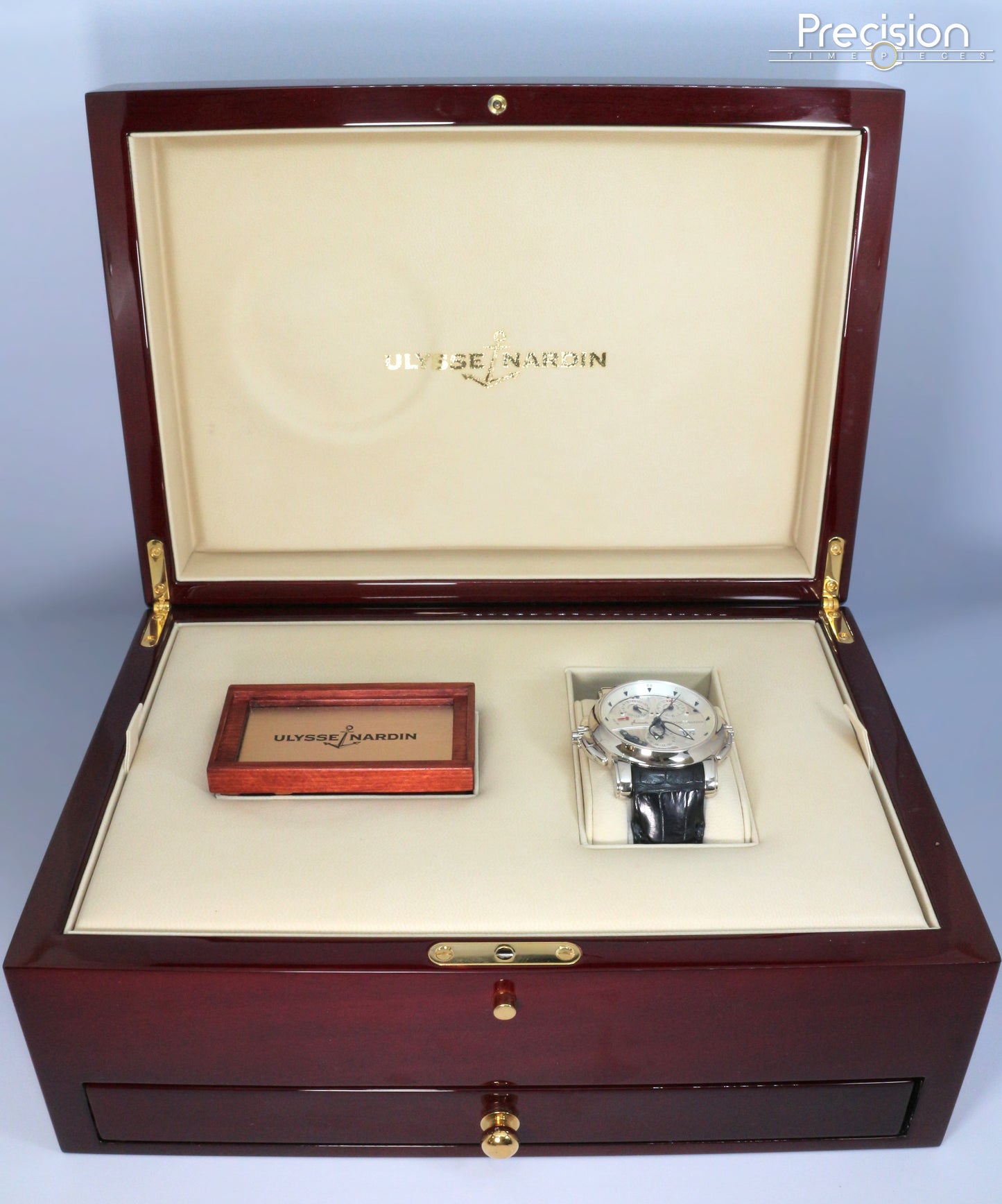 Ulysse Nardin Sonata Ref: 660-88 42mm 18K White Gold Full Set