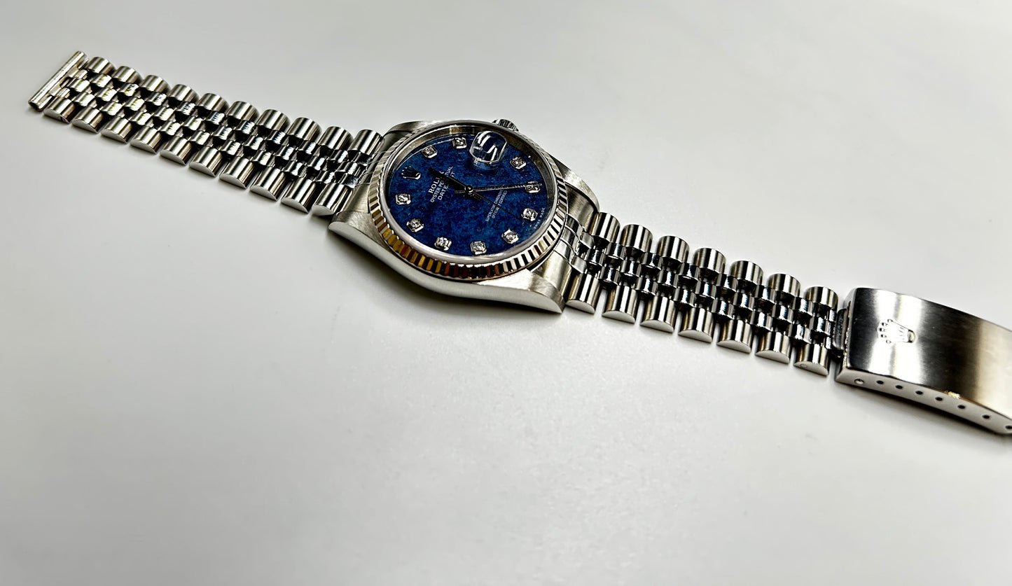 Rolex DateJust 36 Ref: 16234 Rare Sodalite Dial Full Set Mint (Excellent dial)
