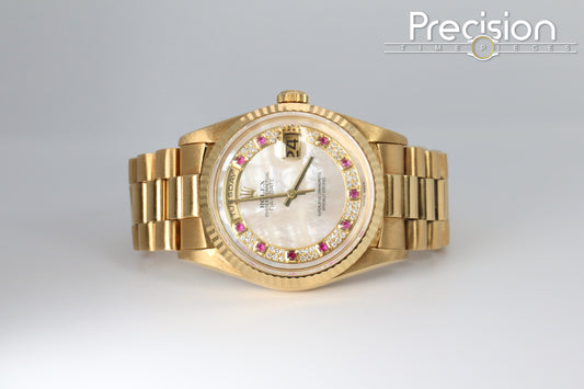 Rolex Day-Date 36 Ref: 18238 Myriad Mother of Pearl Ruby Dial 36mm Automatic