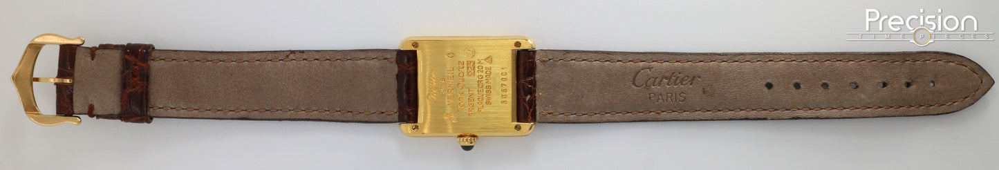 Cartier Vermeil Tank Mus De Ref: 5057001 20mm Quartz Gold-Plated