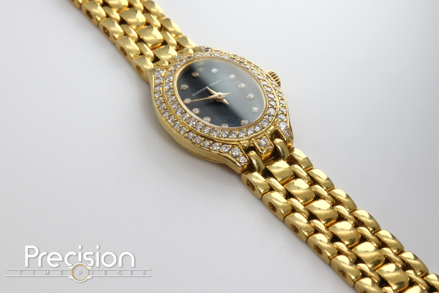 Audemars Piguet 18K Yellow Gold Factory Diamond Bezel & Dial