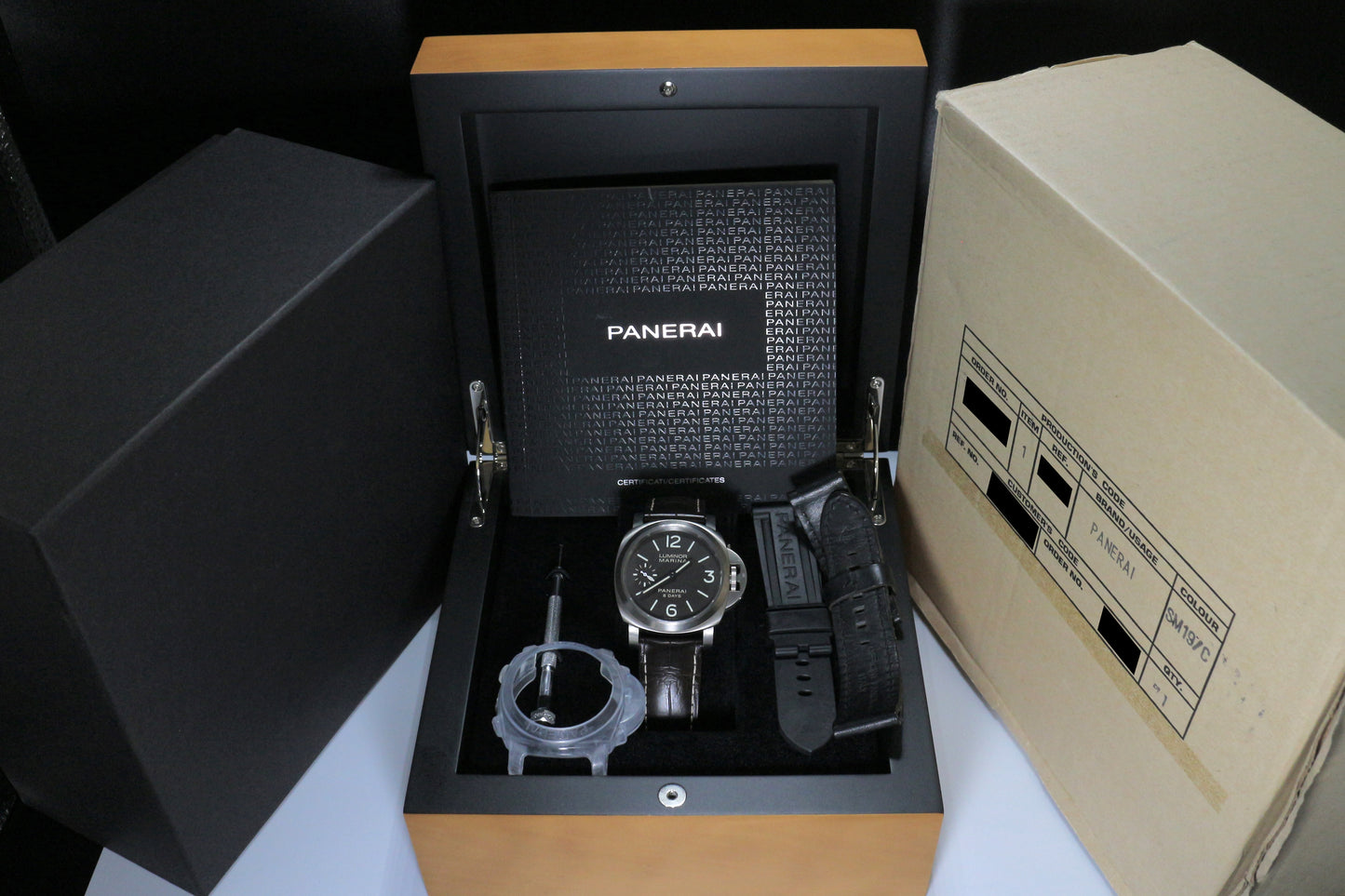Panerai Ref: PAM 00564 Luminor Marina 8 Days Titanium Case Dark Chocolate Full Set