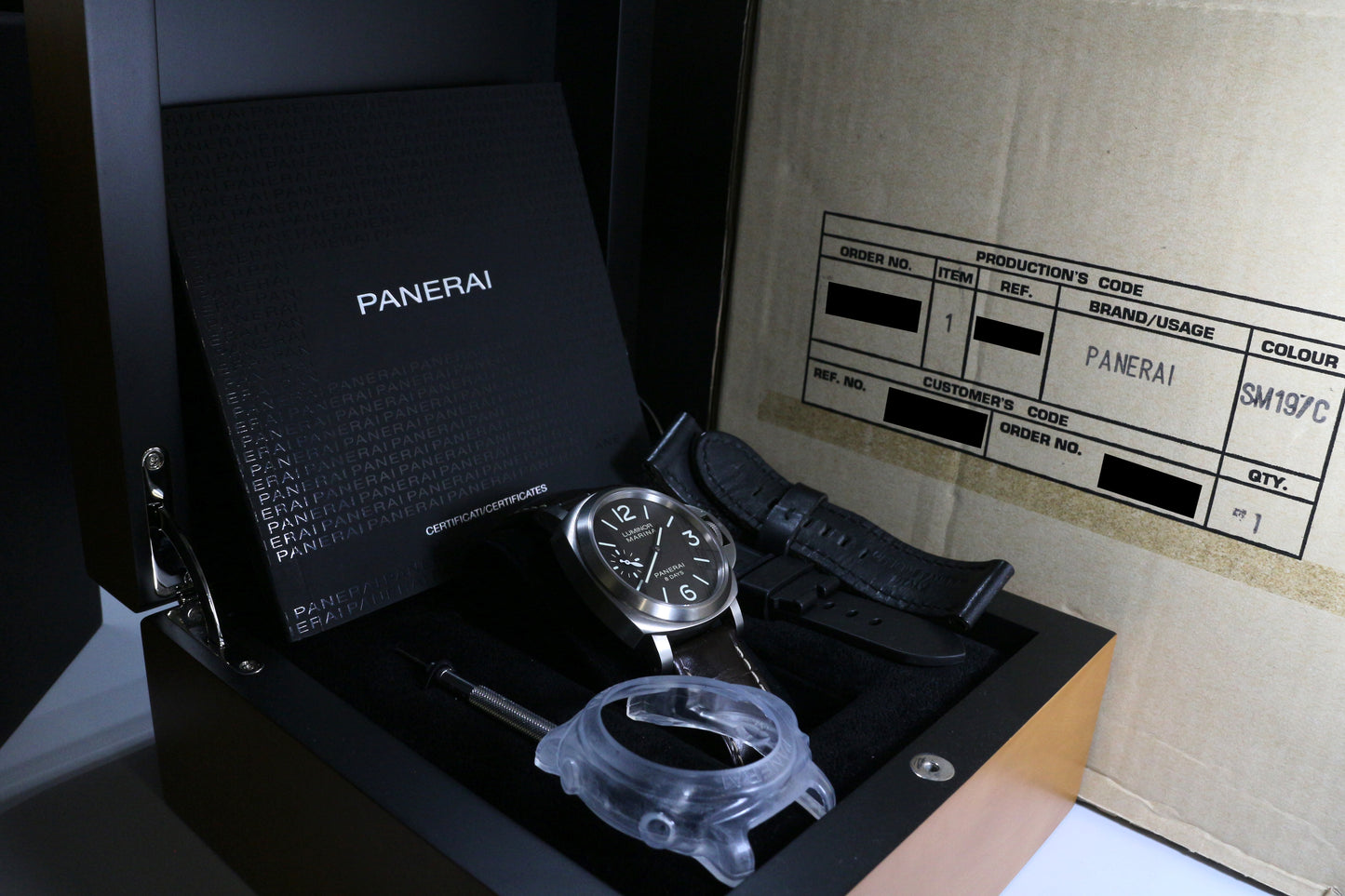 Panerai Ref: PAM 00564 Luminor Marina 8 Days Titanium Case Dark Chocolate Full Set