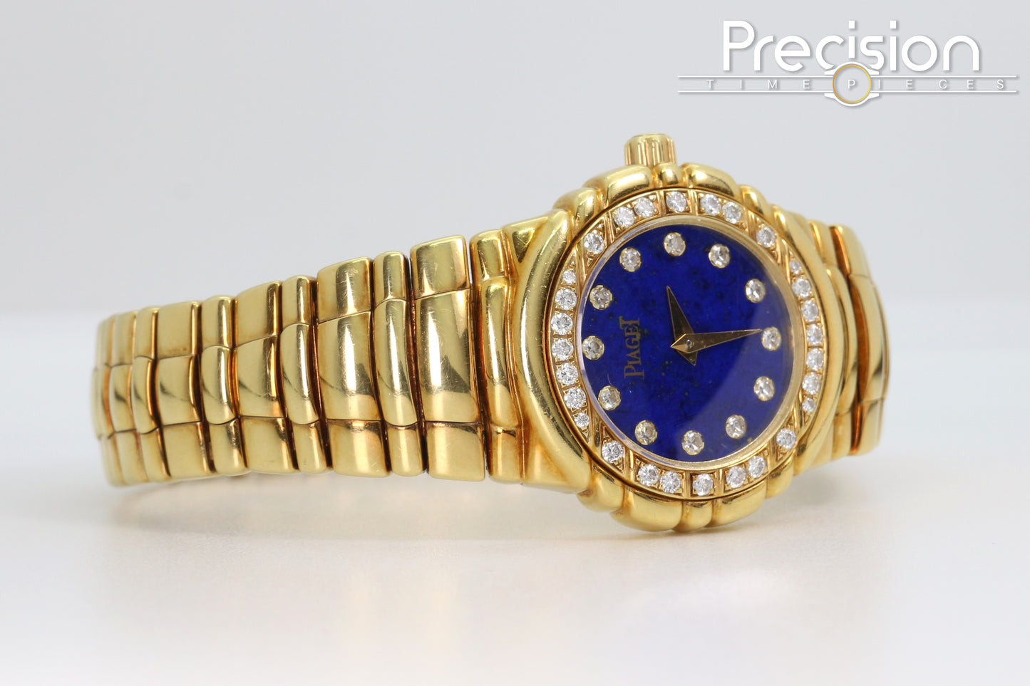 Piaget Tanagra Ref: 16033 M 401 D Quartz 33mm 18K Gold Lapis Dial