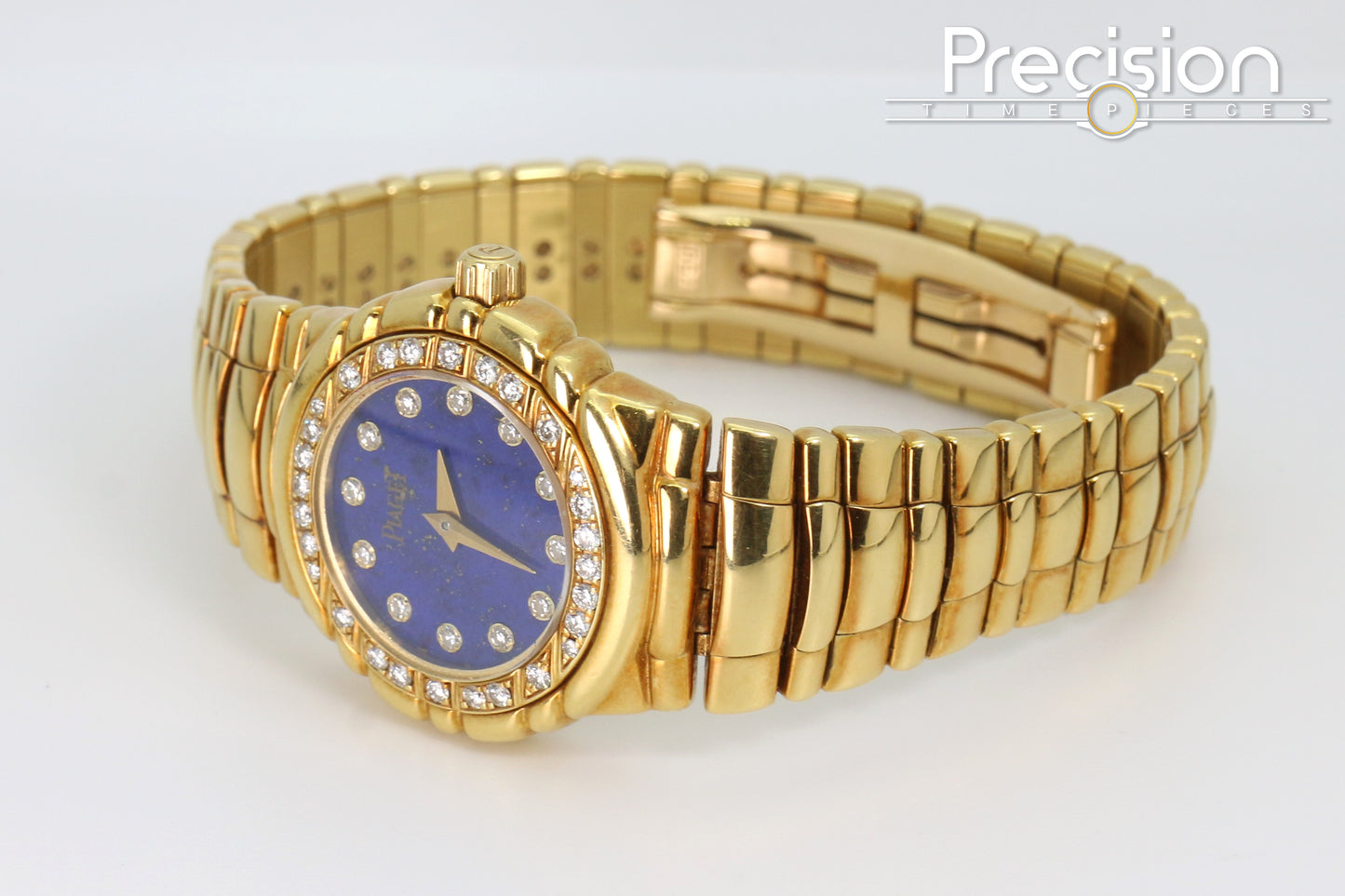 Piaget Tanagra Ref: 16033 M 401 D Quartz 33mm 18K Gold Lapis Dial