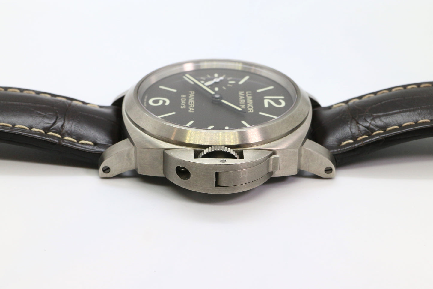 Panerai Ref: PAM 00564 Luminor Marina 8 Days Titanium Case Dark Chocolate Full Set