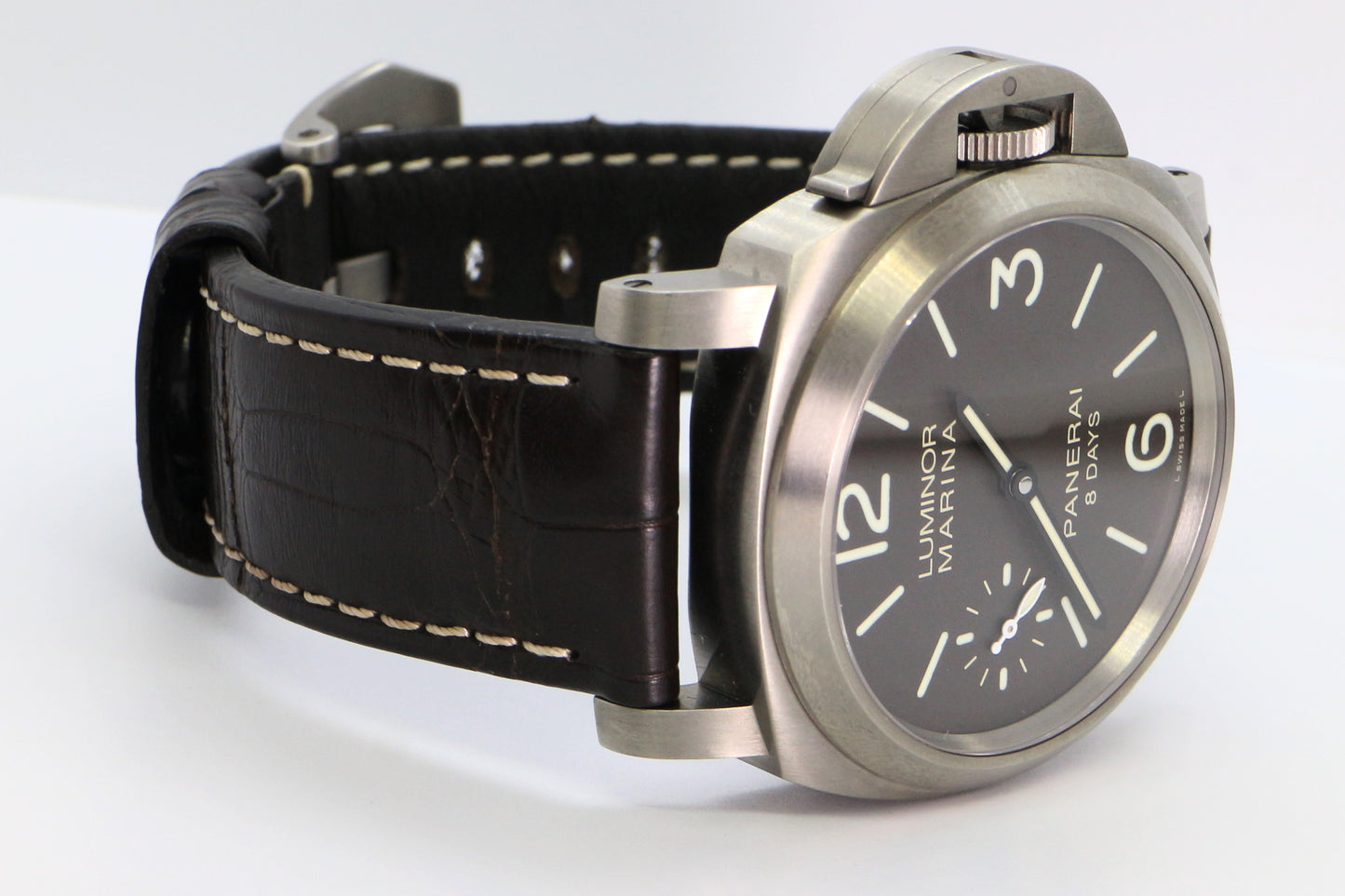 Panerai Ref: PAM 00564 Luminor Marina 8 Days Titanium Case Dark Chocolate Full Set