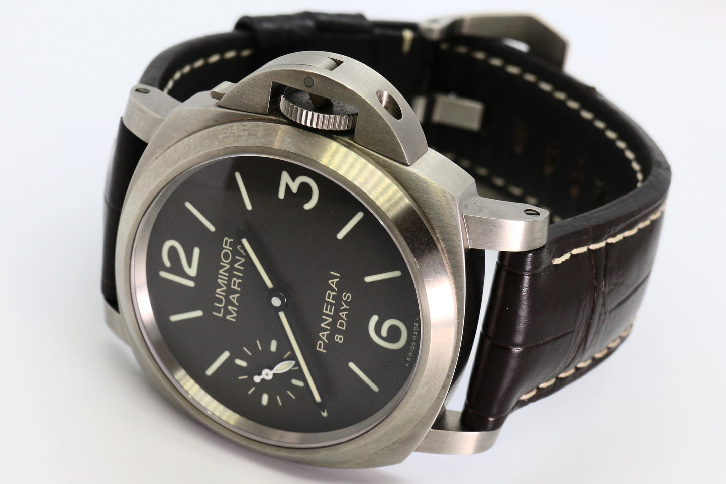 Panerai Ref: PAM 00564 Luminor Marina 8 Days Titanium Case Dark Chocolate Full Set