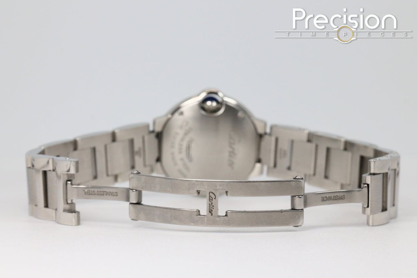 Cartier Ballon Bleu Ref: 3009 28mm Quartz Full Set White Guilloché Diamonds Dial