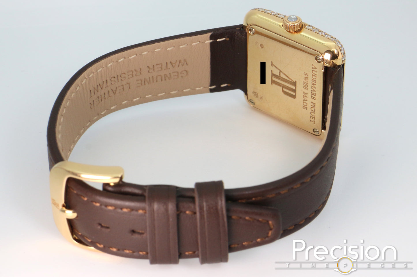 Audemars Piguet 25mm Rose Gold Factory Set Double Row Diamond Bezel