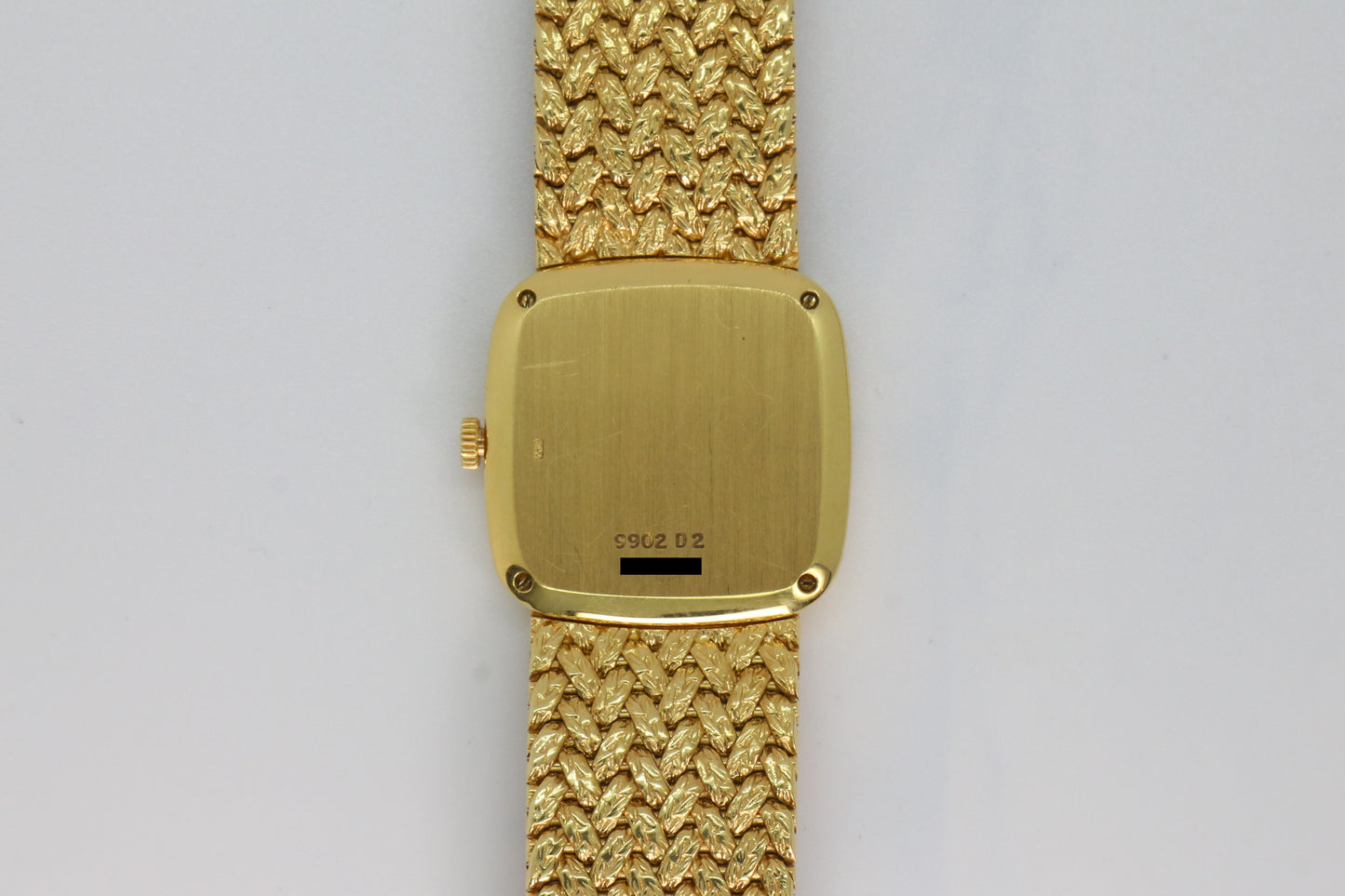 Piaget 18K Yellow Gold Lapis & Diamonds Dial Square Case 23mm Manual Wind