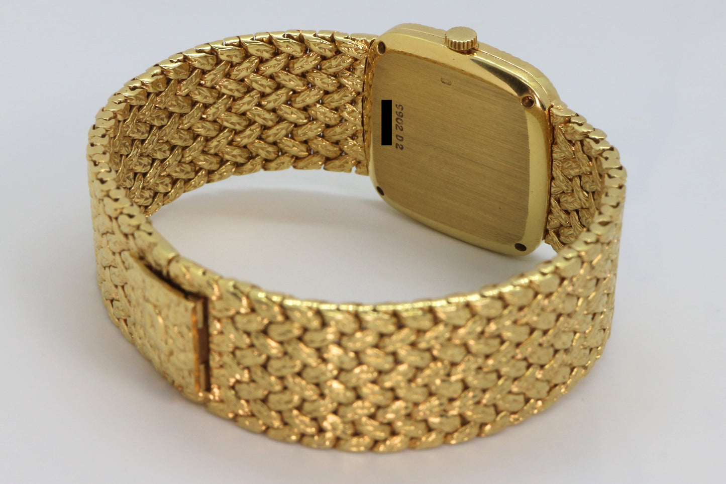 Piaget 18K Yellow Gold Lapis & Diamonds Dial Square Case 23mm Manual Wind