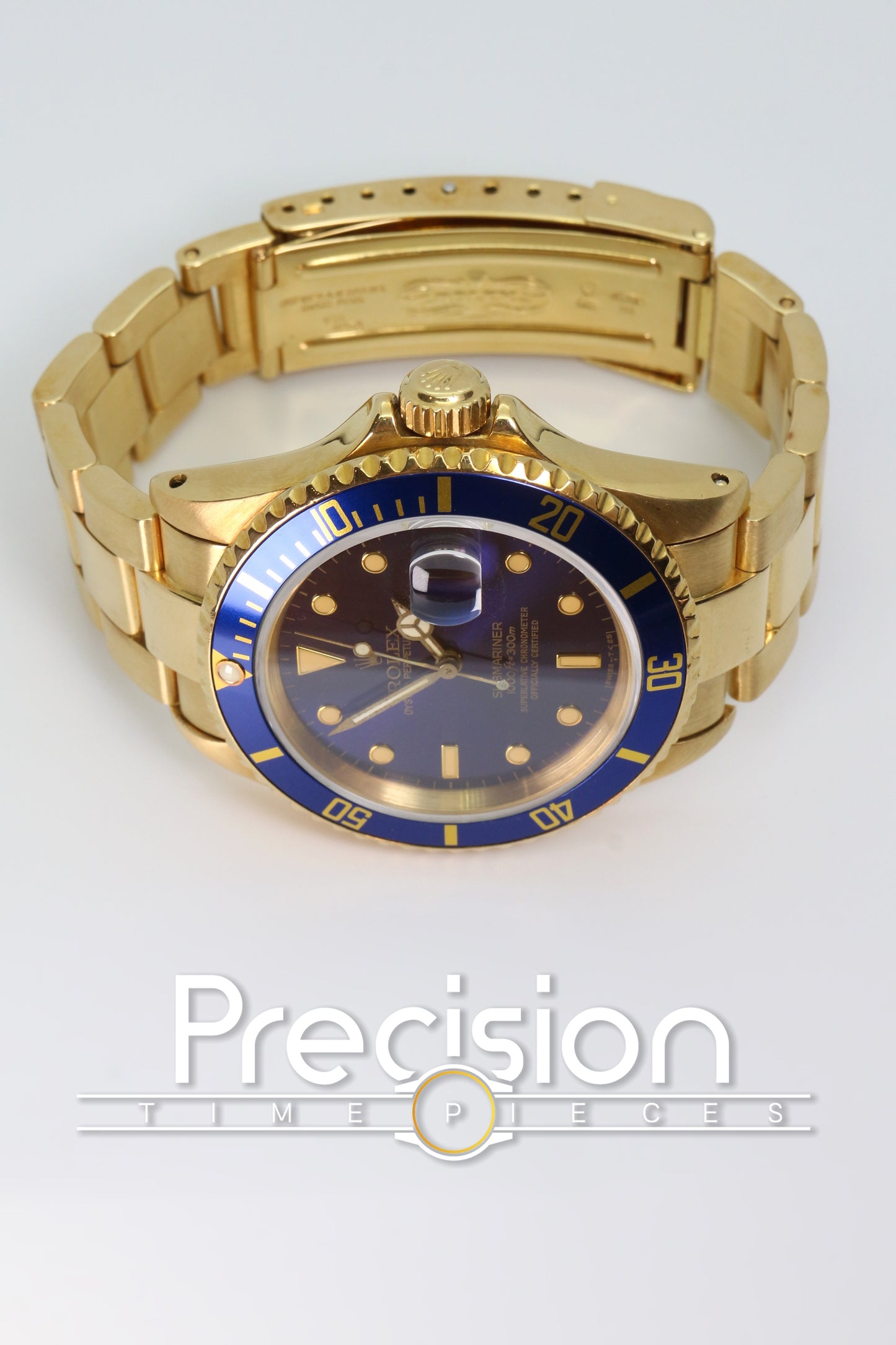 Rolex Submariner Ref: 16808 Blue Sub 18K Yellow Gold 40mm