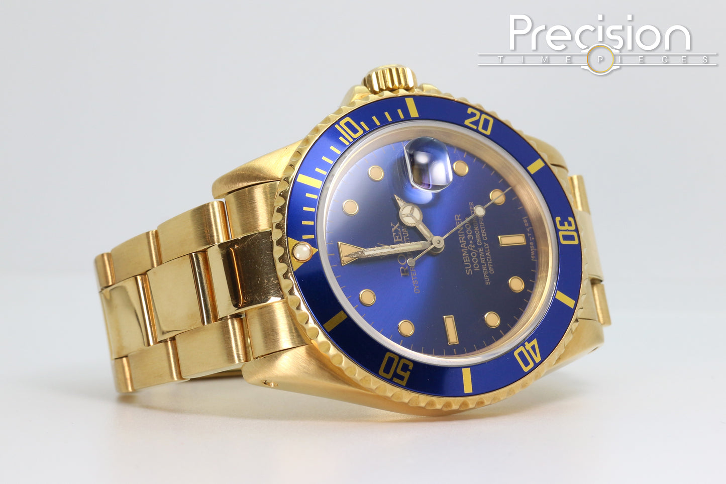 Rolex Submariner Ref: 16808 Blue Sub 18K Yellow Gold 40mm