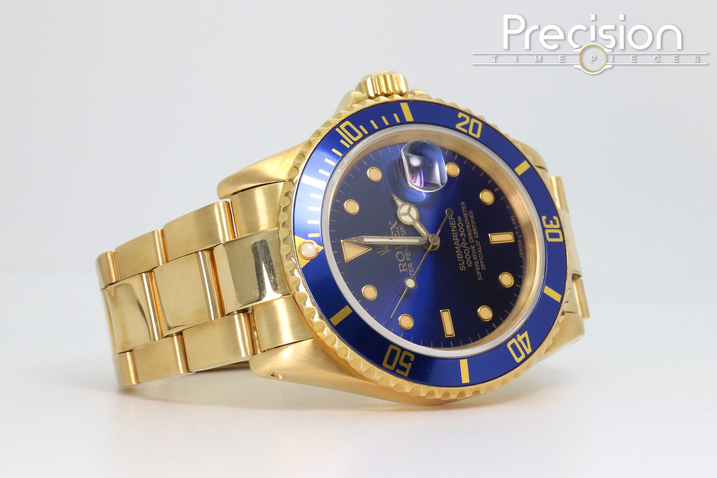 Rolex Submariner Ref: 16808 Blue Sub 18K Yellow Gold 40mm