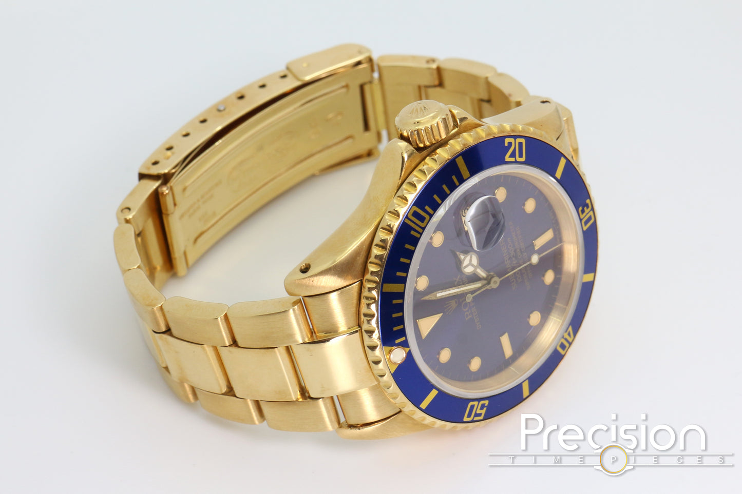 Rolex Submariner Ref: 16808 Blue Sub 18K Yellow Gold 40mm