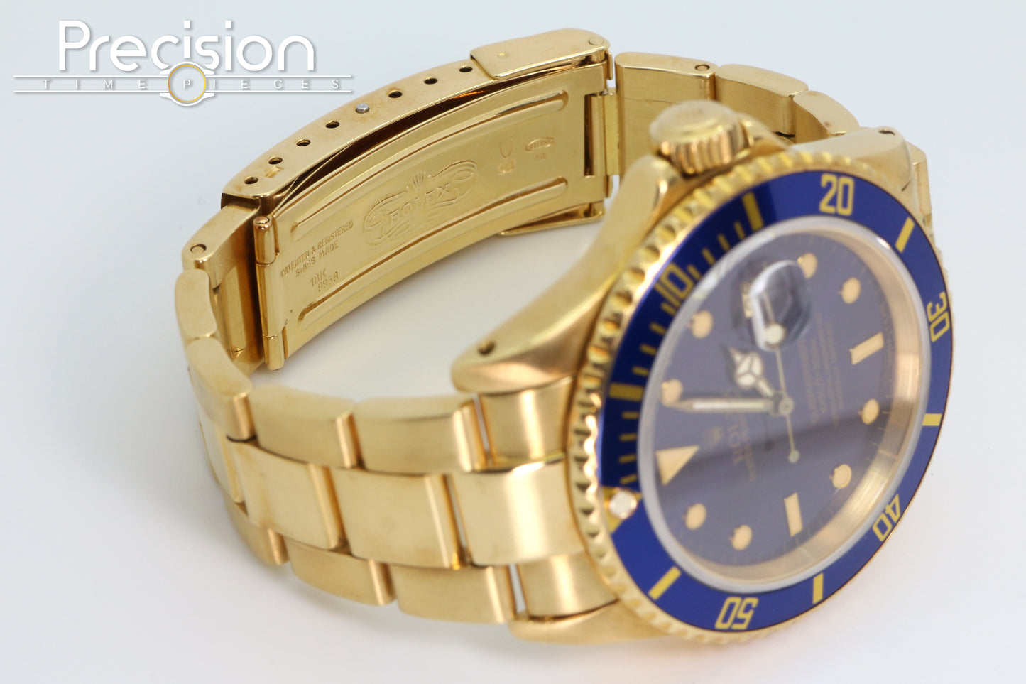 Rolex Submariner Ref: 16808 Blue Sub 18K Yellow Gold 40mm