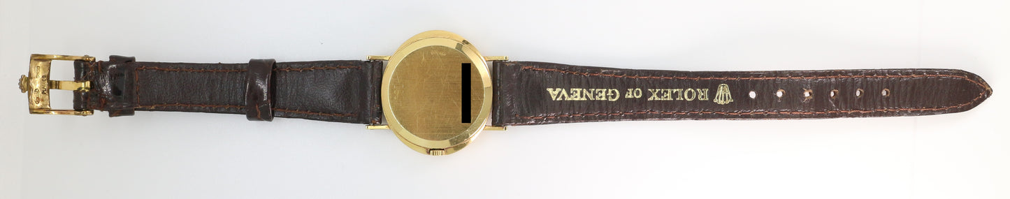 Rolex Cellini Ref: 4081 Red Vignette Dial ŵ Papers Manual Wind 18K Yellow Gold