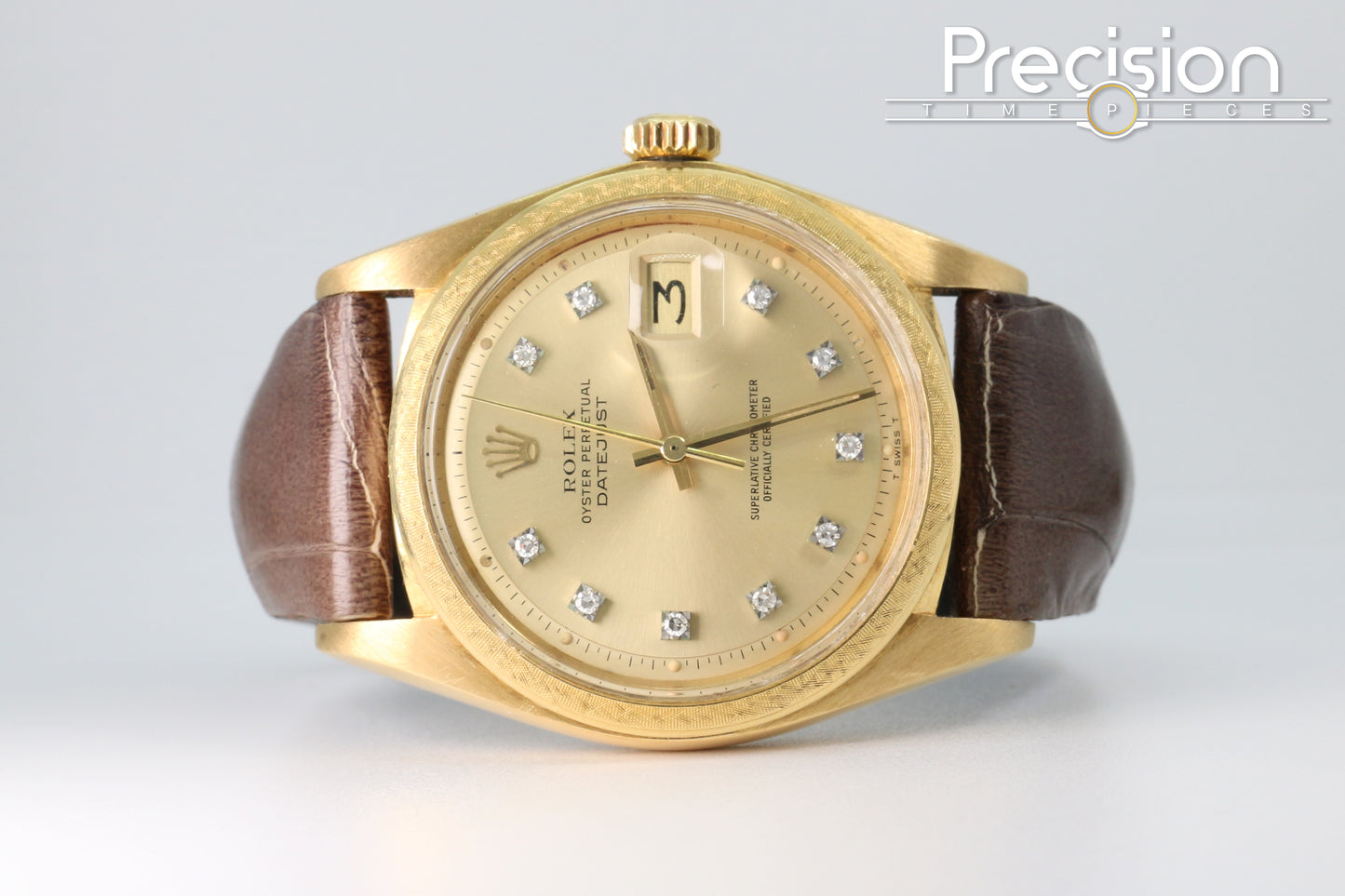 Rolex Ref: 1611 🔥Rare🔥Reference 18K Yellow Gold ŵ Rolex Diamond Hour-Markers