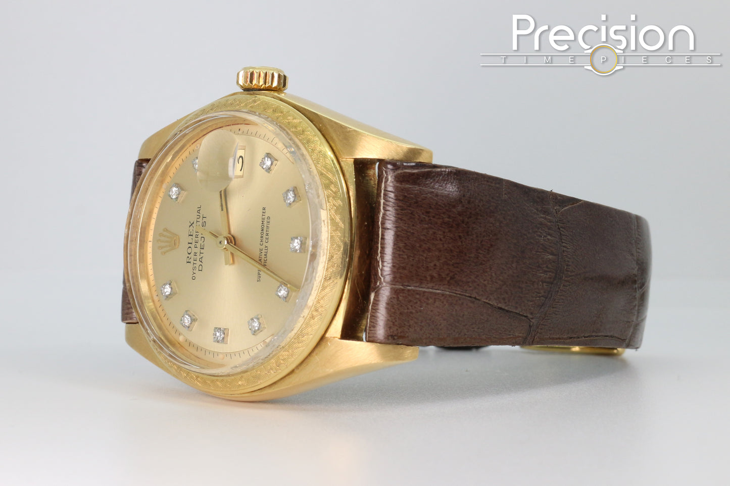 Rolex Ref: 1611 🔥Rare🔥Reference 18K Yellow Gold ŵ Rolex Diamond Hour-Markers