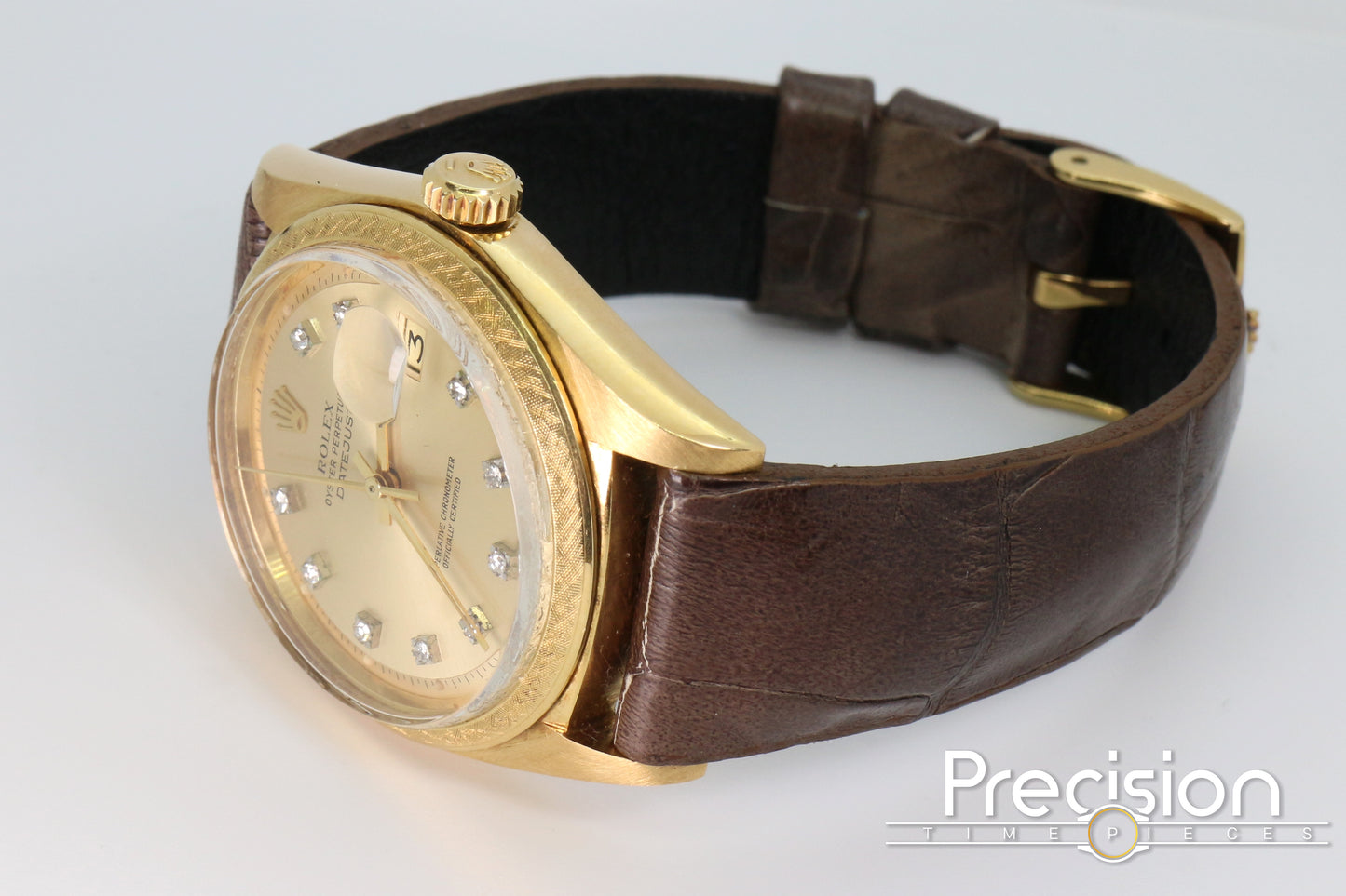 Rolex Ref: 1611 🔥Rare🔥Reference 18K Yellow Gold ŵ Rolex Diamond Hour-Markers