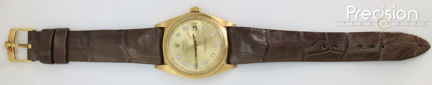 Rolex Ref: 1611 🔥Rare🔥Reference 18K Yellow Gold ŵ Rolex Diamond Hour-Markers