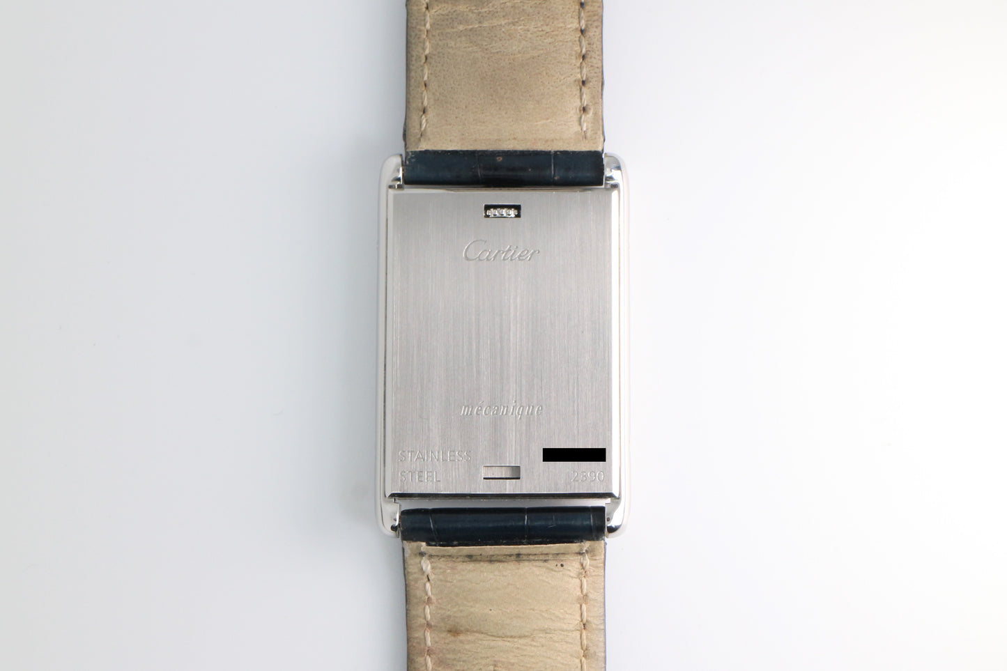 Cartier Tank Basculante Ref: 2390 Full Set White with Guilloché Pattern