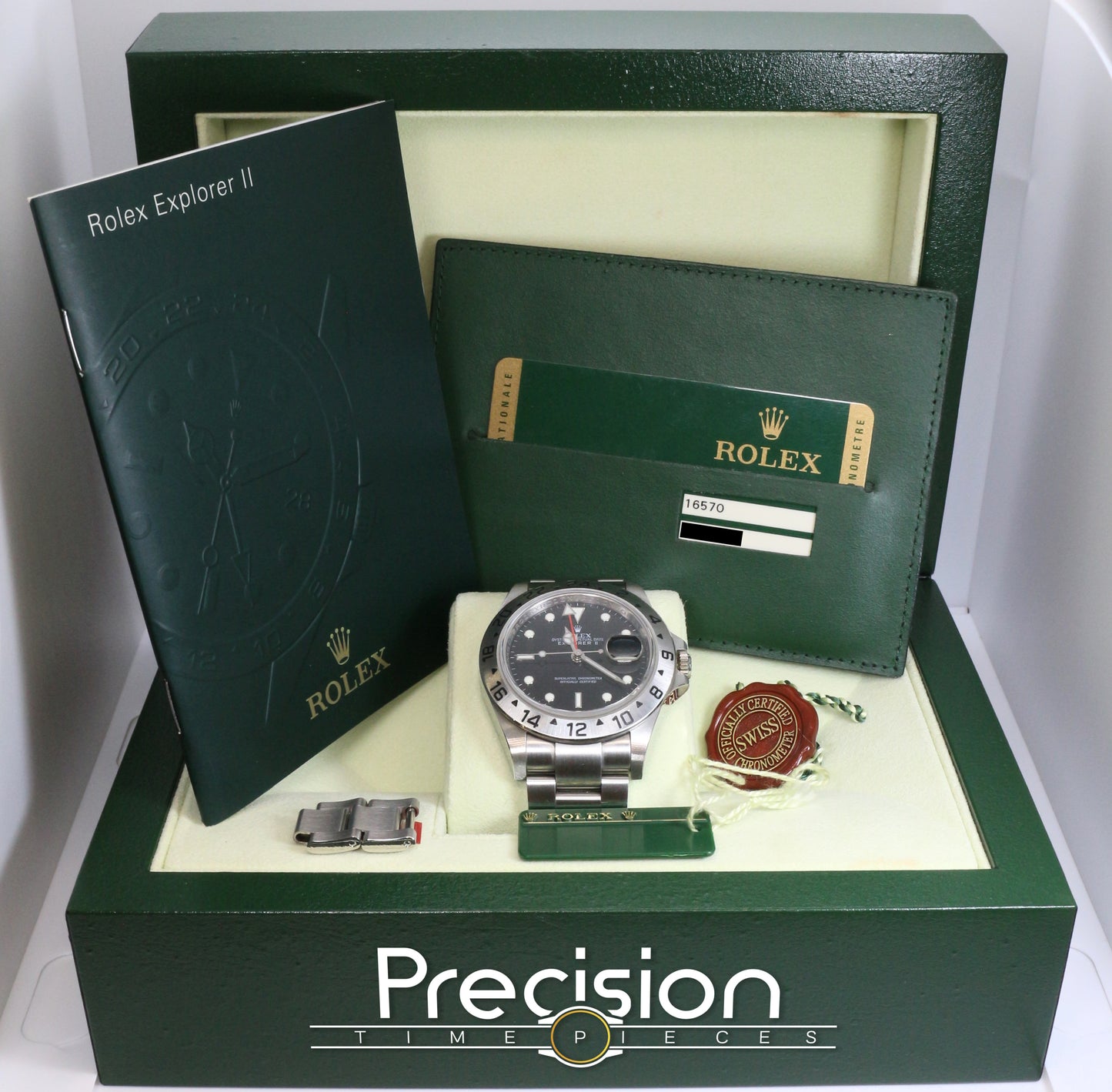 Rolex Explorer II Ref: 16520 Black Dial 40mm Automatic Full Set