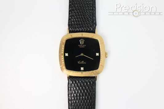 Rolex Cellini Ref: 4084 🔥Rare Onxy Diamond Dial🔥30mm Yellow Gold
