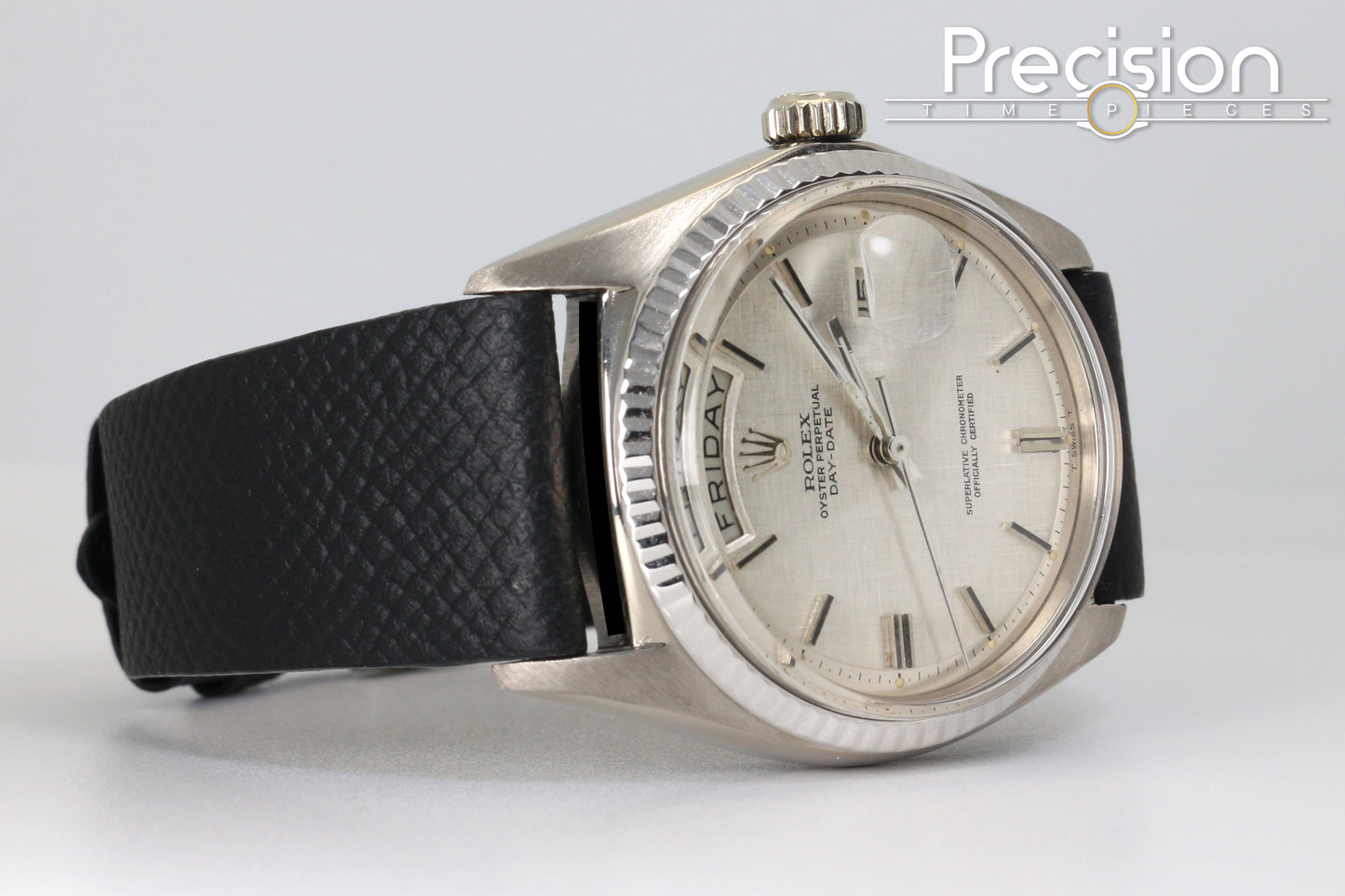 Rolex Day-Date 36 Ref: 1803 Silver Linen Dial 18K White Gold