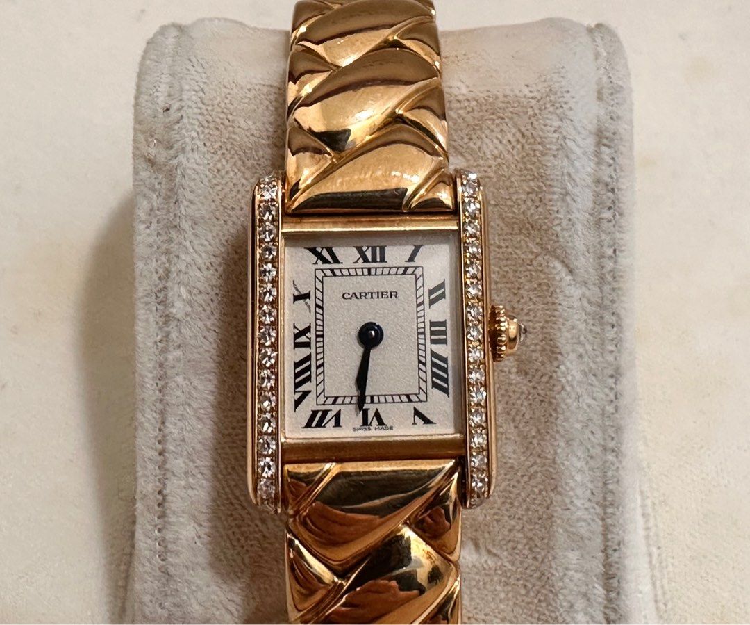 Cartier Tank Louis 🔥 Rare 🔥“Braided” Bracelet 18mm 18K Yellow Gold