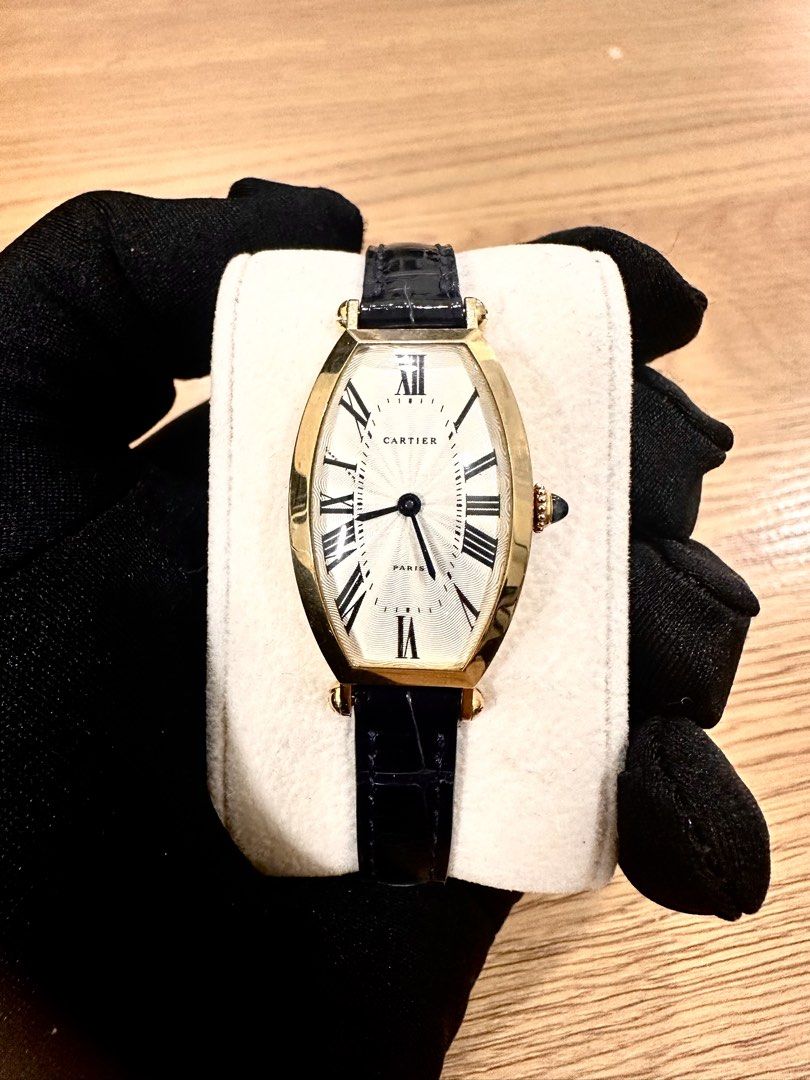 Cartier Tonneau Ref: 594-91 18K Yellow Gold Paris Dial 21x39mm Manual Wind