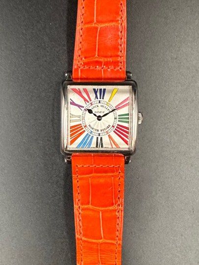 Franck Muller Master Square Watch With Colorful Roman Numerals Dial