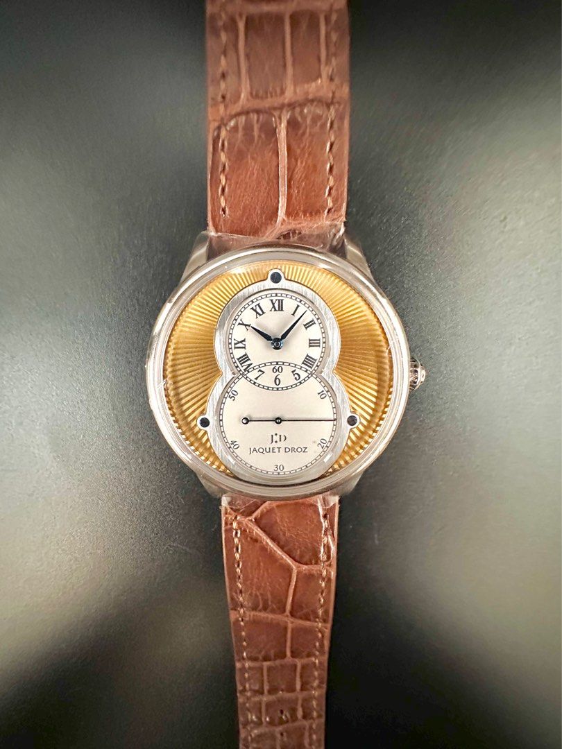 Jaquet Droz Grande Seconde 18K White Gold Yellow Sunray Dial