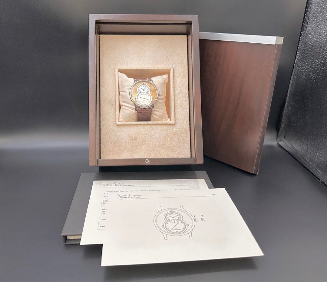 Jaquet Droz Grande Seconde 18K White Gold Yellow Sunray Dial