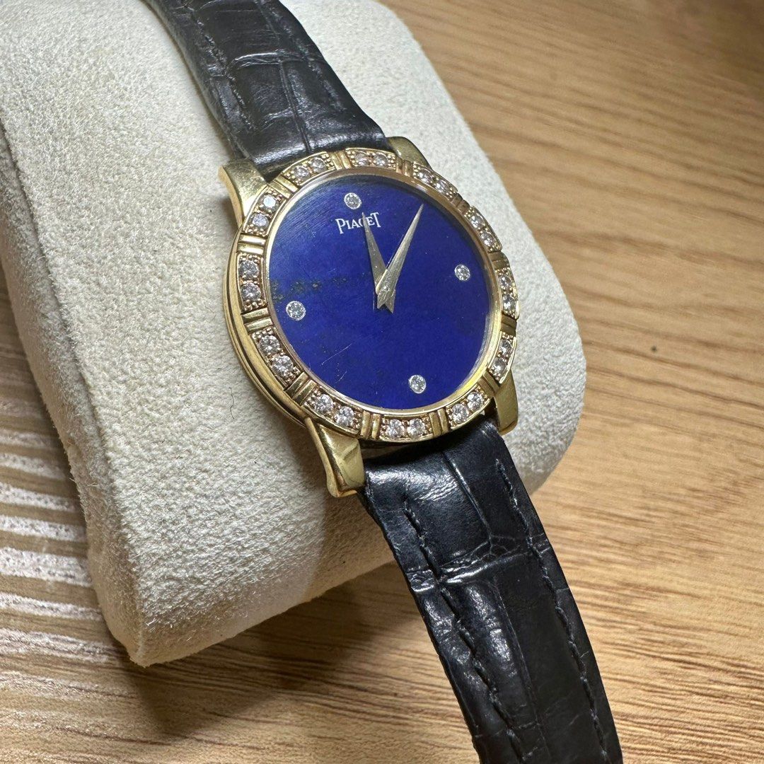 Piaget Dancer 80464 25mm Quartz Lapis Dial with Factory Set Diamond Bezel