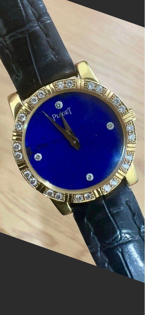 Piaget Dancer 80464 25mm Quartz Lapis Dial with Factory Set Diamond Bezel