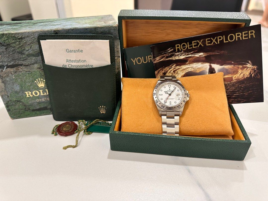 Rolex 16570 Explorer II “Polar” White Dial ŵ Warranty Papers