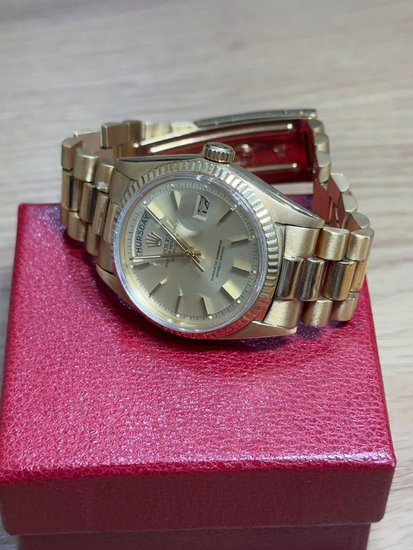 Rolex 1803 Day-Date 36 18K Yellow Gold Case & Bracelet Acrylic Glass