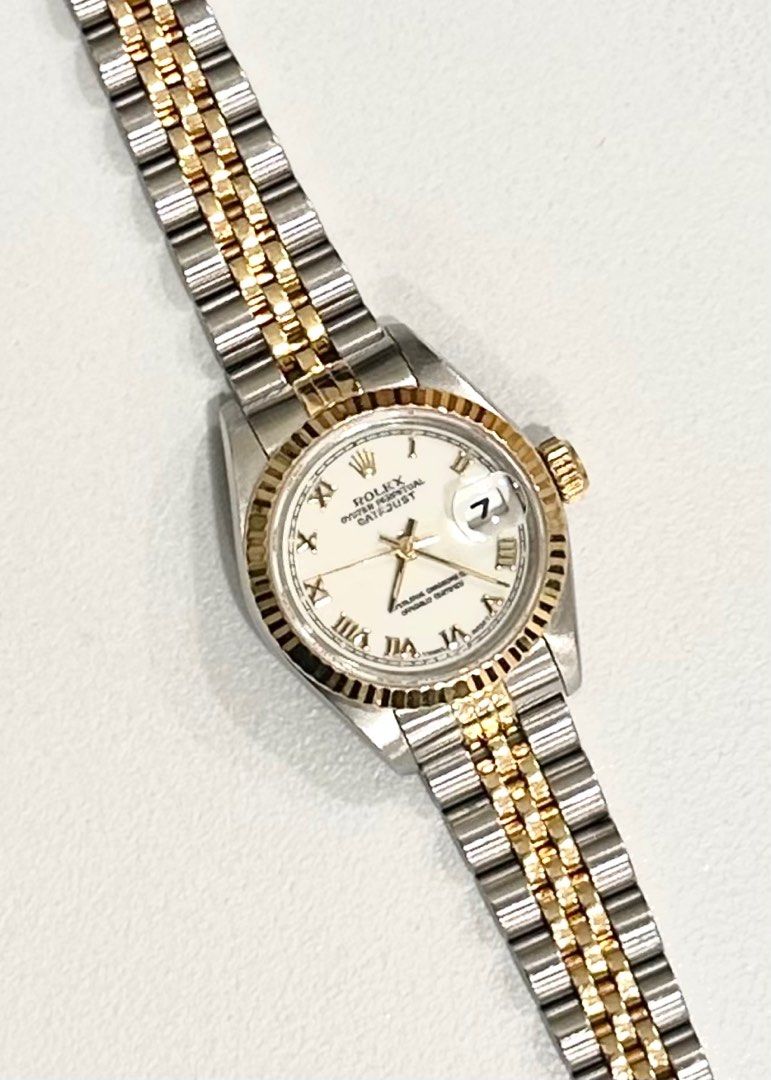 Rolex 69173 DateJust 26 Two-Tone Ivory Dial Roman Numerals