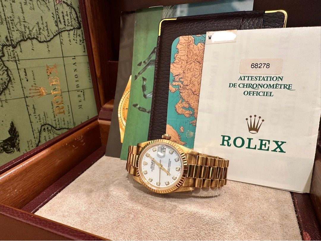 Rolex DateJust 31 Ref: 68278 Untouched Case Full Set White Diamond Dial