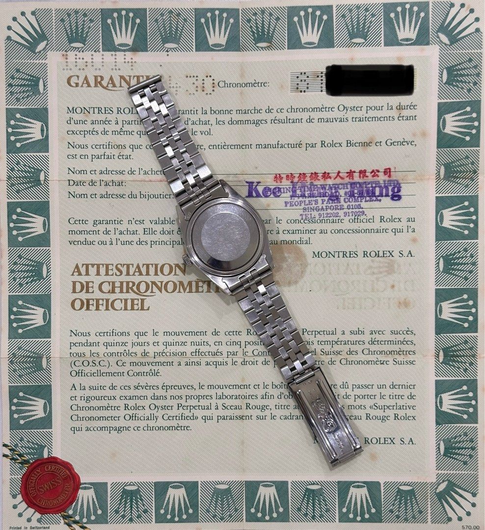 Rolex DateJust 36 Ref: 16014 Blue Buckley Dial Full Set