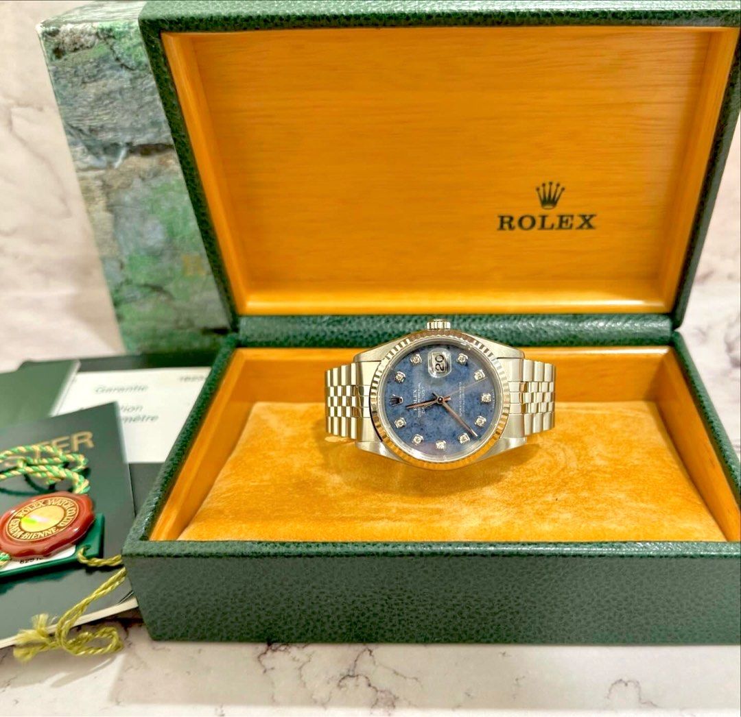 Rolex DateJust 36 Ref: 16234 Rare Sodalite Dial Full Set Mint (Excellent dial)