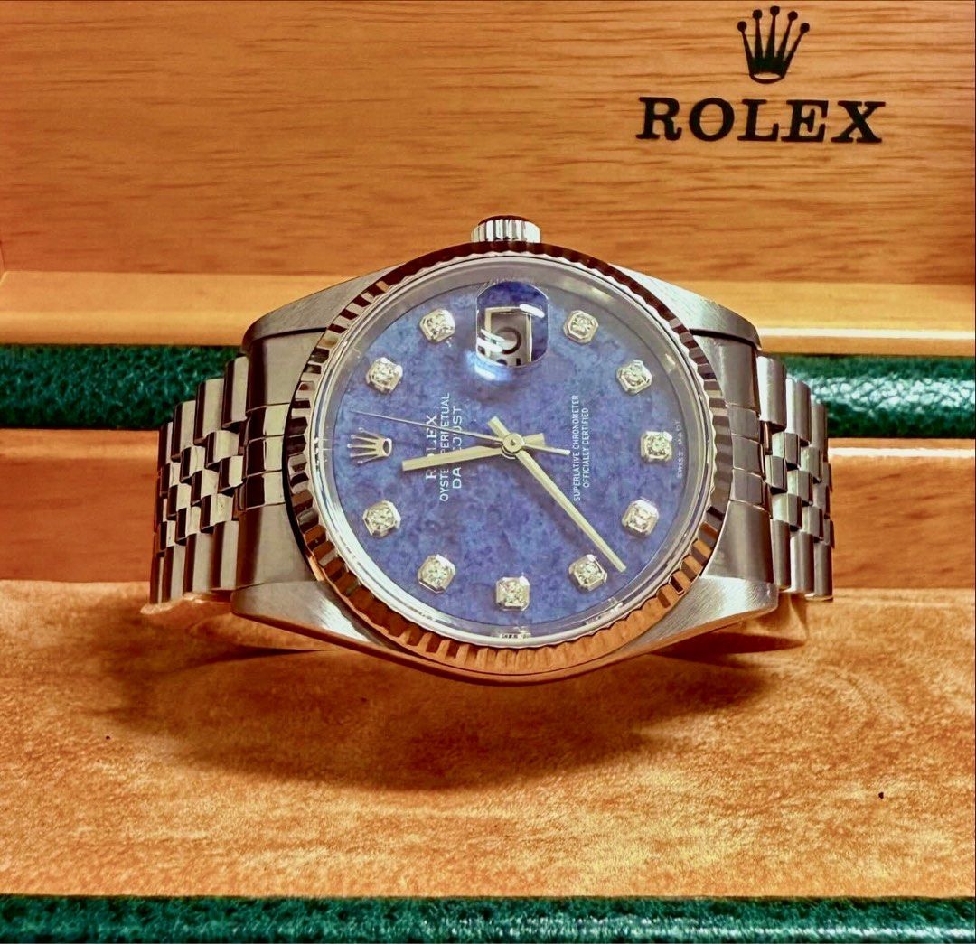 Rolex DateJust 36 Ref: 16234 Rare Sodalite Dial Full Set Mint (Excellent dial)