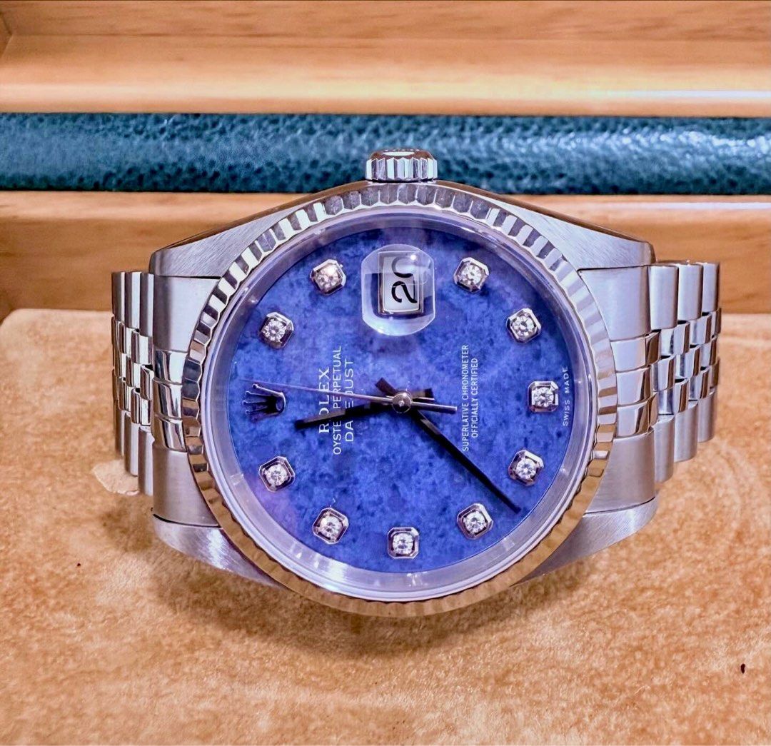 Rolex DateJust 36 Ref: 16234 Rare Sodalite Dial Full Set Mint (Excellent dial)