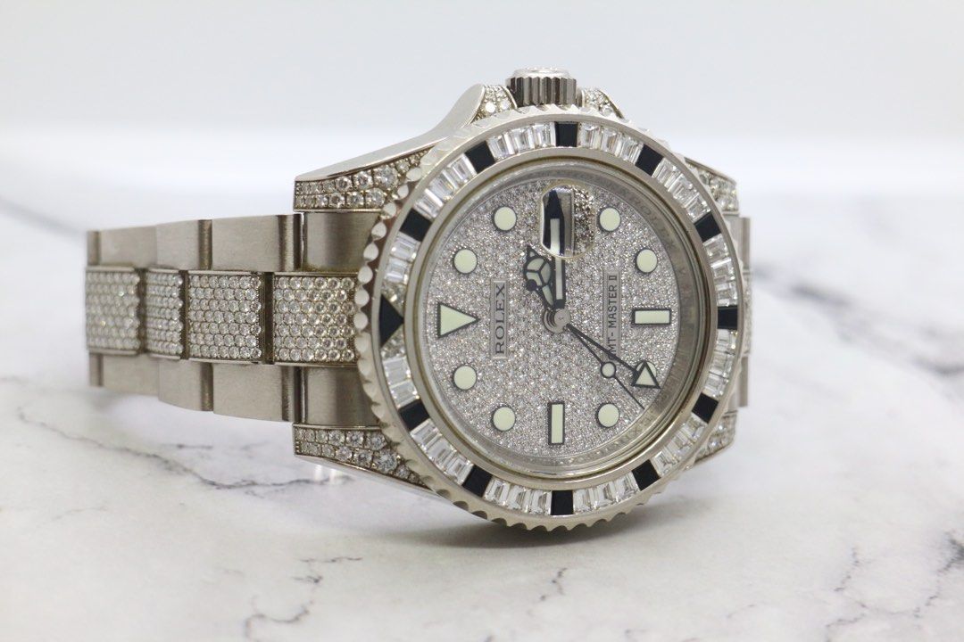 Rolex GMT-Master II Original Rolex Pavé Diamonds Dial Bezel Lugs & Bracelet Full Set