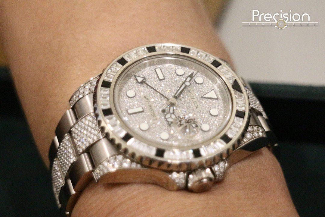 Rolex GMT-Master II Original Rolex Pavé Diamonds Dial Bezel Lugs & Bracelet Full Set