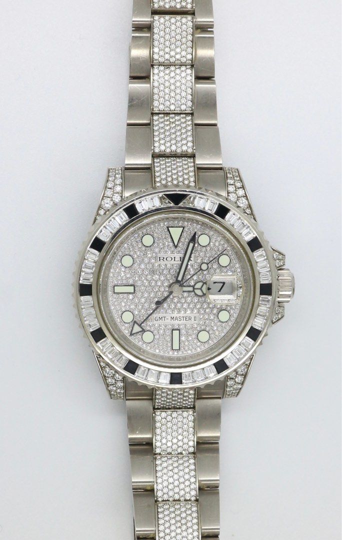 Rolex GMT-Master II Original Rolex Pavé Diamonds Dial Bezel Lugs & Bracelet Full Set