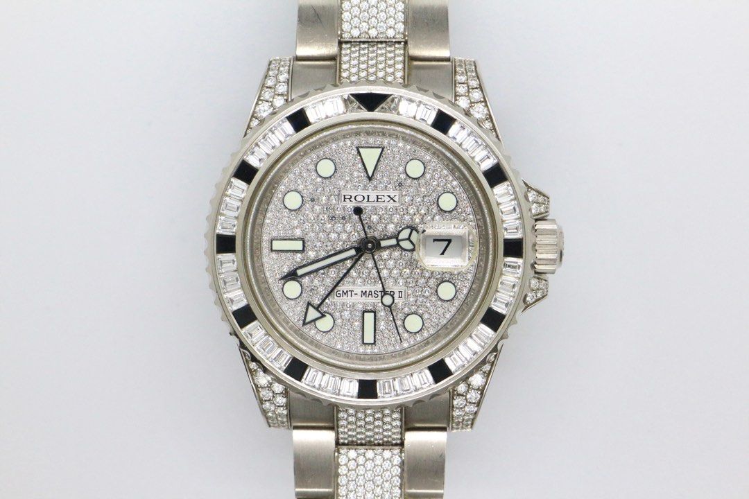 Rolex GMT-Master II Original Rolex Pavé Diamonds Dial Bezel Lugs & Bracelet Full Set